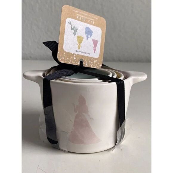 RAE DUNN Disney Princess Silhouette Watercolor Ceramic Measuring Cups Set Of 4 - Picture 1 of 8